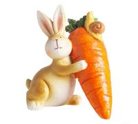Conejo de para pascua con Zanahoria para decoración Resina Interior(C) | encantador, conejo con zanahoria, para ideal para mesa, resina de , ambiente festivo