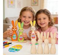 Conejo De Pascua De Madera Decorativo - Festivo,Conejo De Pascua Sin Acabar Para - Para Niños Adolescentes Adultos Amantes de Manualidades Profesores de Arte y Proyectos de Escuela en Casa
