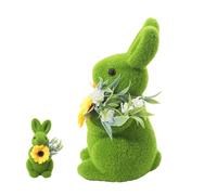 Conejo de Pascua de Textura Dulce,Figura Con Flocking De Aspecto Natural Y Realista | Conejo De Pascua Flocado - Para, Familia Y Amigos, Decoración De Estantería, Gabinete, Entrada Y