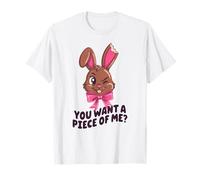 Conejo de Pascua Divertido con Texto en inglés Do You Want Piece of Me Camiseta