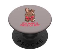 Conejo de Pascua Divertido con Texto en inglés Do You Want Piece of Me PopSockets PopGrip Adhesivo