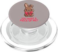 Conejo de Pascua Divertido con Texto en inglés Do You Want Piece of Me PopSockets PopGrip para MagSafe