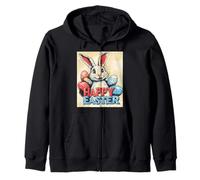 Conejo de Pascua Divertido Lindo Retro Vintage Huevos de Pascua Sudadera con Capucha