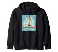 Conejo de Pascua Divertido Lindo Retro Vintage Huevos de Pascua Sudadera con Capucha