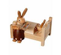 Conejo de Pascua mamá coneja cuenta cuentos para dormir, 10 cm. de alto, natu...
