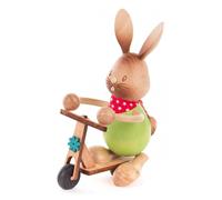 Conejo de Pascua Stupsi" Con Roller" H: 14,5cm Nuevo Figura Decoración s Madera