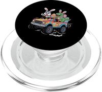 Conejo de Pascua y T-Rex Monster Truck Funny Boys Digger PopSockets PopGrip para MagSafe