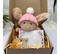 Conejo de peluche de primavera: encantadora figura de felpa sonriente, juguete festivo de temporada para el hogar, muñeca pequeña de apoyo cómoda con sensación cálida, diseño de recuerdo de conejito d