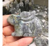 Conejo De Piedra De Cristal Natural, Figura De Animal Tallada A Mano, Artesanía Energética, Decoración Del Hogar Como Regalo