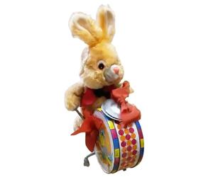 Conejo De Tambor Con Batería - Juguete Musical Litográfico De Hojalata Vintage, Figura De Juguete De Tendencia Internacional, Baterista Electrónico Estilo Wind Up, | Encantador Decorativo Para Exhibic