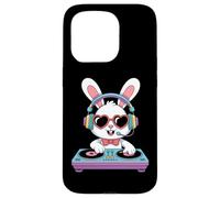Conejo DJ Animado Tocadiscos Corazón Carcasa para iPhone 15 Pro