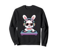 Conejo DJ Animado Tocadiscos Corazón Sudadera
