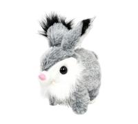 Conejo Electrónico de Peluche Interactivo con Movimientos Realistas Sonido Orejas Móviles Nariz Que Se Mueve Tierno y Cómodo Adecuado para, Gris Claro