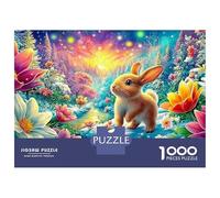 Conejo en Camino en el jardín mágico Puzzle De 1000 Piezas Lindo Conejo Perfecto Regalo para Niños, Niñas, Hombres Y Mujeres 70x50cm/1000pcs