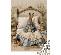 Conejo en Escena de Cama 1000 Pieza Stock De Cartas Premium Rompecabezas Conjunto para Adultos Desafío Juego Educativo Presente Divertido Paquete De Valor 70x50cm/1000pcs