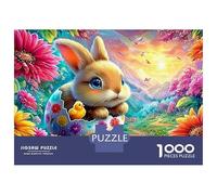 Conejo en Huevo Roto con Pollitos Puzzle De 1000 Piezas Lindo Conejo Juego De Puzzle Familiar para Todas Las Edades 52x38cm/1000pcs