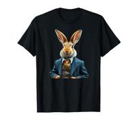 Conejo en un traje - Retrato vintage de conejo de Pascua Wild Hunter Camiseta