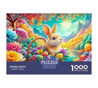 Conejo en una Cesta de Huevo de Pascua Puzzle De 1000 Piezas Conejo Afortunado Juego De Puzzle Familiar para Todas Las Edades 38x26cm/1000pcs