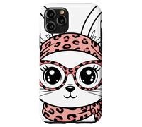 Conejo Estampado Leopardo Gafas Diadema Rosa Pascua Bunny Carcasa para iPhone 11 Pro