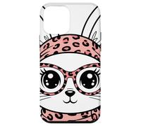 Conejo Estampado Leopardo Gafas Diadema Rosa Pascua Bunny Carcasa para iPhone 12 Mini