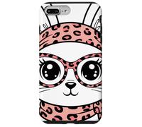 Conejo Estampado Leopardo Gafas Diadema Rosa Pascua Bunny Carcasa para iPhone 7 Plus/8 Plus