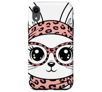 Conejo Estampado Leopardo Gafas Diadema Rosa Pascua Bunny Carcasa para iPhone XR