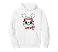 Conejo Estampado Leopardo Gafas Diadema Rosa Pascua Bunny Sudadera con Capucha