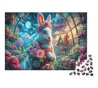 Conejo Florista con Corona de Flores Puzzle Vida Silvestre Rompecabezas - 1000 Piezas Desafiante, Adultos, Regalo, Juego Familiar, Decoración del Hogar 38x26cm/1000pcs