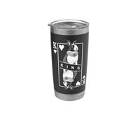 Conejo holandés Rey de Corazones Funny Pet Pop Art Vaso térmico de acero inoxidable de doble pared