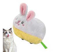 Conejo interactivo | Juguete de peluche recargable para gatos con sonido, enriquecimiento de ejercicio para mascotas, juego de persecución de caza, prevención automática de obstáculos