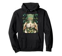 Conejo irlandés con Gafas de Sol, tréboles, Conejito del día de San Patricio Sudadera con Capucha