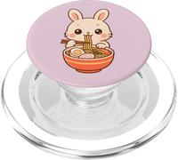 Conejo japonés de Liebre Comiendo Fideos Ramen Kawaii Lindo Divertido PopSockets PopGrip para MagSafe