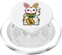 Conejo japonés Pop Art Fortuna Maneki Neko Bunny PopSockets PopGrip para MagSafe