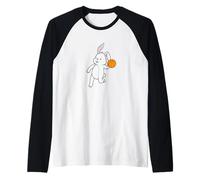 Conejo Juega Baloncesto Camiseta Manga Raglan