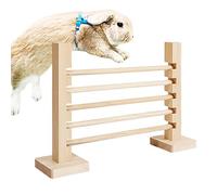 Conejo Jump Toys, Natural Wood Hurdle Bar Jump Obstacle Game, 12,8 x 2,76 x 8,35 pulgadas Adjustable Small Animal, Ejercise Equipment for Rabbits, Training Set Interactive Pet