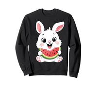 Conejo Kawaii Comiendo Sandía Verano Fruta Conejo Amante Sudadera