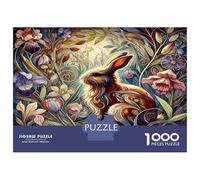 Conejo Laberinto Floral 1000 Piezas Puzzle para Adultos Arte del jardín laberíntico Puzzle Cartón Premium - Antiestrés Y Decoración, Regalo para Mujeres, Hombres Y Mayores Entusiastas 52x38cm/1000pcs