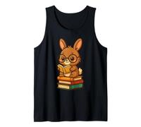 Conejo Lectura Libros Bibliotecario Amante de los Libros Ratón de bibliot Camiseta sin Mangas