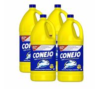 Conejo - Lejía Azul de Alta Eficacia 4L - Pack Ahorro Caja de 4 - Limpieza y Desinfección Profundas con Fragancia Agradable