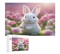 Conejo Lindo Puzzles Adultos 1000 Piezas de Madera Juguete De Puzzle Desafío Del Cerebro Para Niños, Inteligencia (75×50cm)