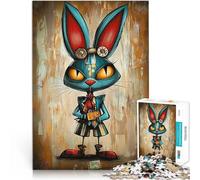 Conejo mecánico Steampunk en Estilo de Arte fantástico Rompecabezas para Adolescentes de 1000 Piezas Juego Familiar para y Una Obra de Arte 38x26cm