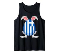 Conejo Pascua Vacaciones Grecia Bandera Griega Pascua Camiseta sin Mangas