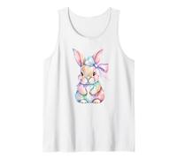 Conejo Pastel Acuarela Floral Primavera Cottagecore Vibes Camiseta sin Mangas