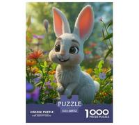 Conejo Puzzle 1000 piezas flor mar rompecabezas juego de paciencia y reflexión decoración interior de cartón 100% reciclado para adultos niños 52x38cm/1000pcs