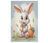 Conejo Puzzle De 1000 Piezas De Madera Para Niños Adultos, Puzzles De Material Reciclado De Calidad Superior (78×53cm)