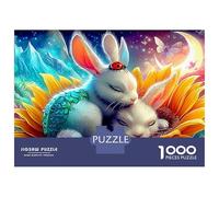Conejo Puzzle De 1000 Piezas Y Niños +14 Años Bunny Girasol sueño Impossible Rompecabezas Juego Familiar Regalo De Decoración del Hogar 52x38cm/1000pcs