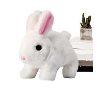 Conejo realista - Juguete de peluche electrónico 1 x 1 cm, movimiento interactivo, nariz que salta, orejas que se mueven, conejos simulados realistas, atractivas figuras de peluche | Juguete e