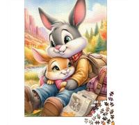 Conejo Set De 1000 Piezas Papel Reciclado Puzzle Familiar Aficionados A Los Entretenimiento Fin De Semana Rompecabezas Atractivo 52x38cm/1000pcs