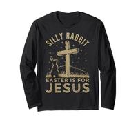 Conejo tonto Pascua es para Jesús Religioso Cristiano Manga Larga