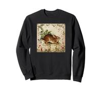 Conejo vintage con diseño floral de mascotas Sudadera